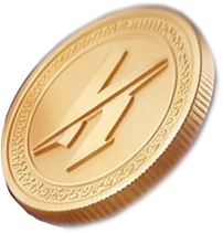 Gold Here2Win Casino coin stamped with the brand mark